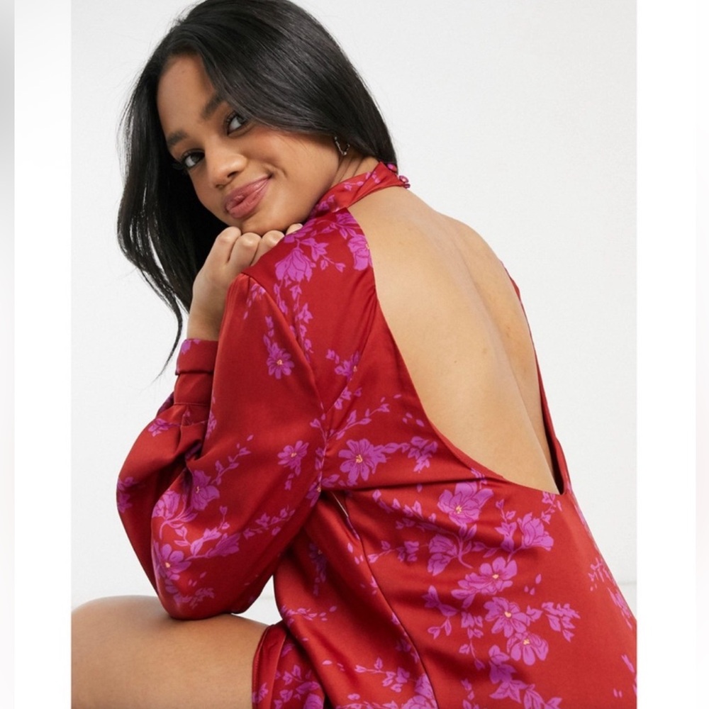 Free People “Aries” Mini Dress – Romantic Combo – Open Back – Size XS